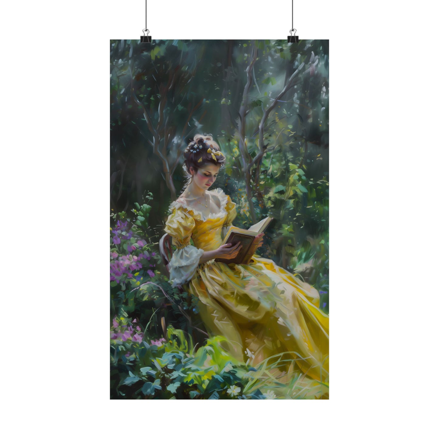 Yellow Dress and good Book Art Print