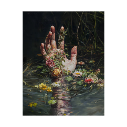 Hand in Lake Art Print